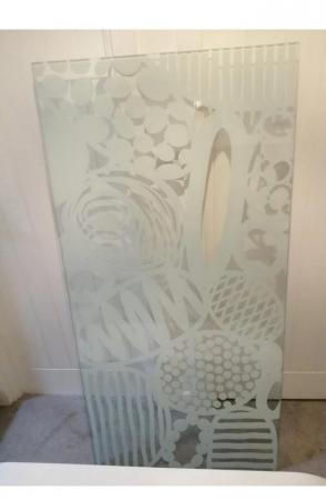 Image 1 of Ikea Glass Contemporary Design White Clear Rectangular desk