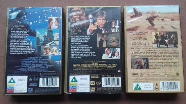 Image 3 of STAR WARS on VHS. Set of 3 VHS cassettes.