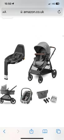 Image 2 of Maxi cosi 3 in 1 travel system with is fix car seat