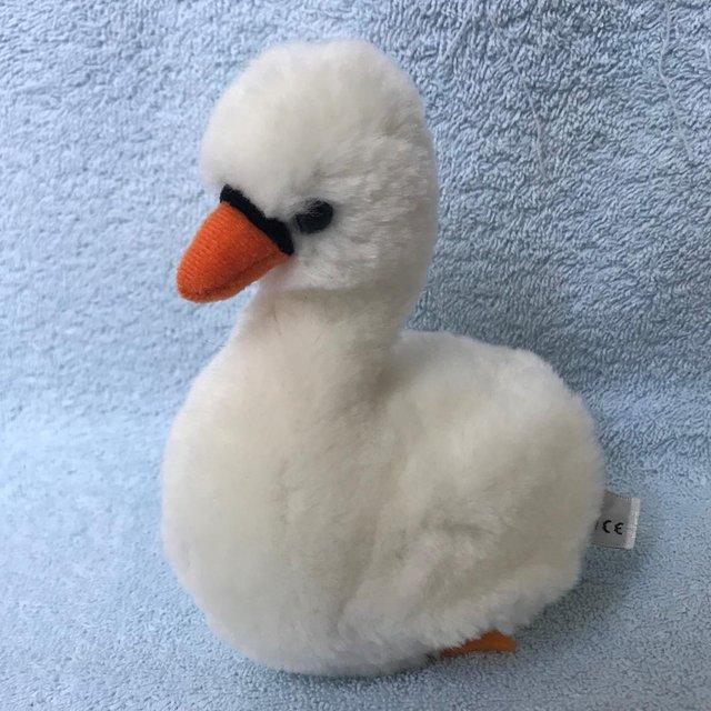 Preview of the first image of KCI swan soft, plush toy. Orange felt details. Can post..