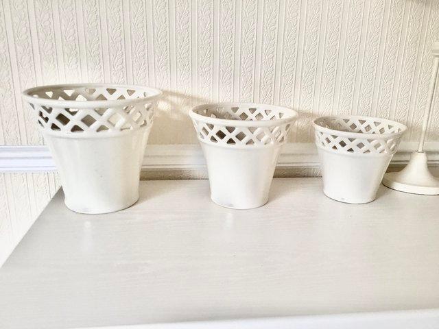 Preview of the first image of Cream Plant Pot Holders Various Sizs..