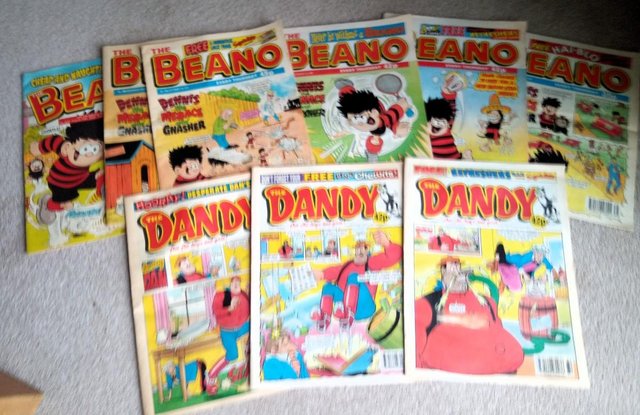 Image 2 of Original vintage Beano and Dandy comics x 9