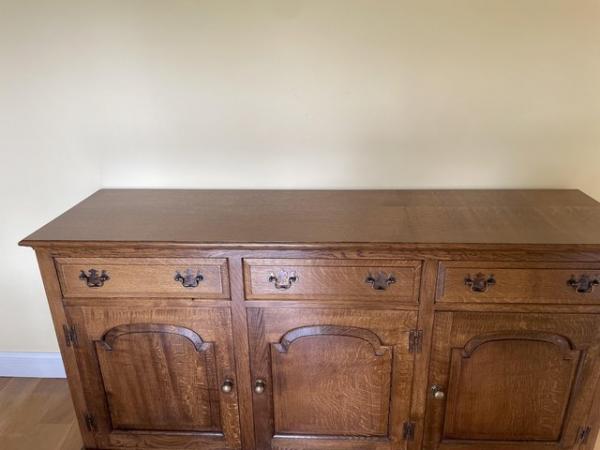 Image 3 of Nigel Griffiths 5 foot 9 inches English oak sideboard.