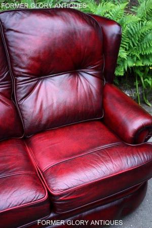 Image 100 of SAXON OXBLOOD RED LEATHER CHESTERFIELD SETTEE SOFA ARMCHAIR