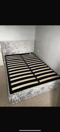Image 2 of Double ottoman velvet bed