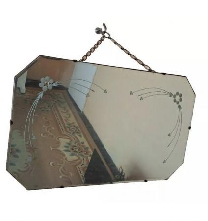 Image 1 of Vintage Wall Mirror With Chain