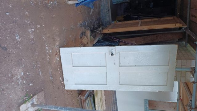 Preview of the first image of Reclaimed Exterior Hardwood Door 1960mm x 835mm complete wit.