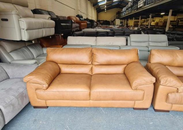 Image 9 of Santino apollo tan leather 3+2 seater sofas