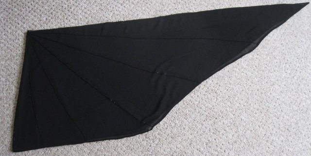 Image 3 of Black chiffon Shawl/wrap with beaded design.