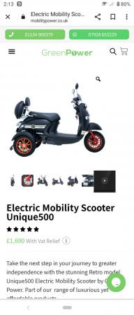 Image 3 of Green Power Disability Scooter