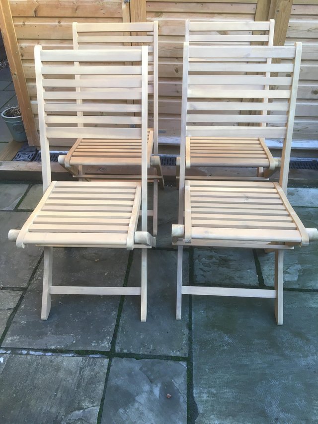 Preview of the first image of Four brand new and unused Newbury folding garden chairs..
