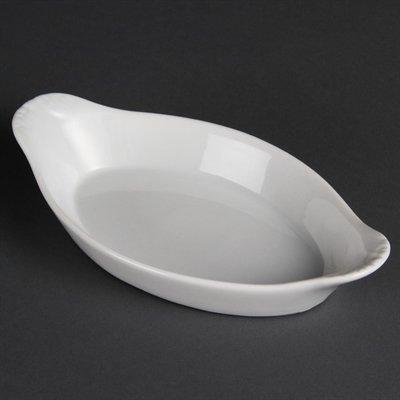 Image 1 of PORCELAIN WHITE WARE OVAL EARED DISH