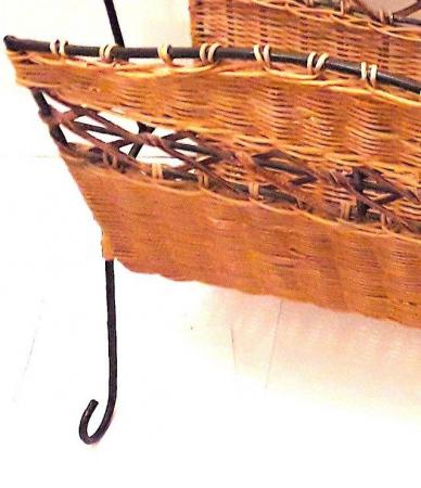Image 2 of WICKER and METAL NEWSPAPER HOLDER