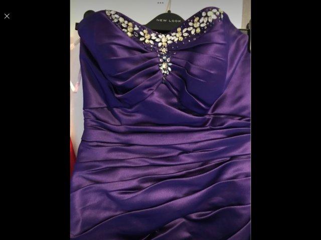 Preview of the first image of Designer Dzage Cad Purple Corset Back 8/10 Dress.