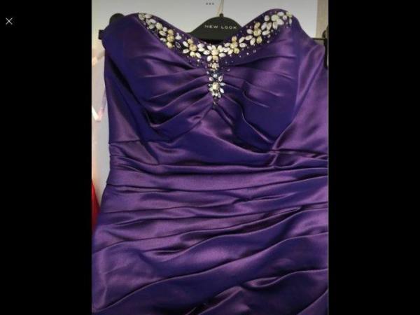 Image 1 of Designer Dzage Cad Purple Corset Back 8/10 Dress