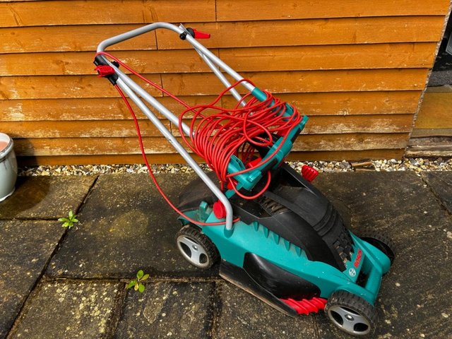 Preview of the first image of Bosch Lawnmower used but in good condition and working.