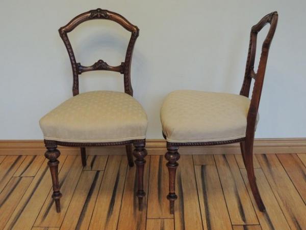 Image 2 of Pair of Victorian Walnut Chairs (UK Delivery)