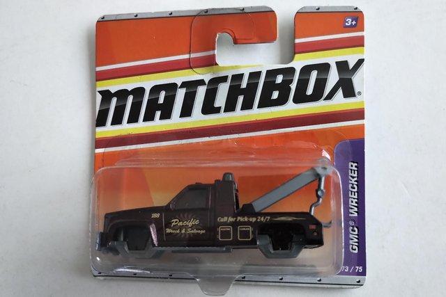 Preview of the first image of Matchbox GMC Wrecker No. 73 model car (factory flawed).