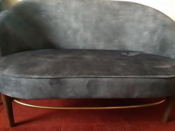 Image 1 of COSY VELOUR SOFA-CHARCOAL GREY