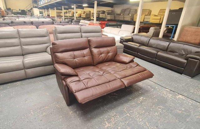 Image 2 of La-z-boy Knoxville brown leather recliner 2 seater sofa
