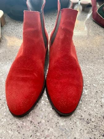 Image 1 of St Micheal Red suede shoes size 3 1/2