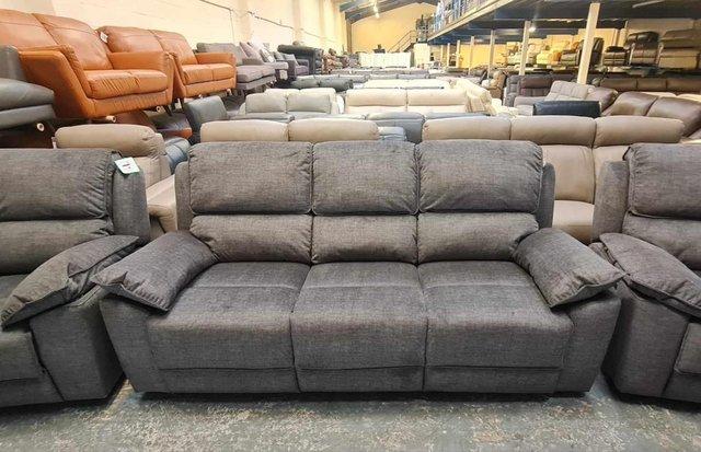 Image 8 of Goodwood grey fabric recliner 3 seater sofa and 2 armchairs