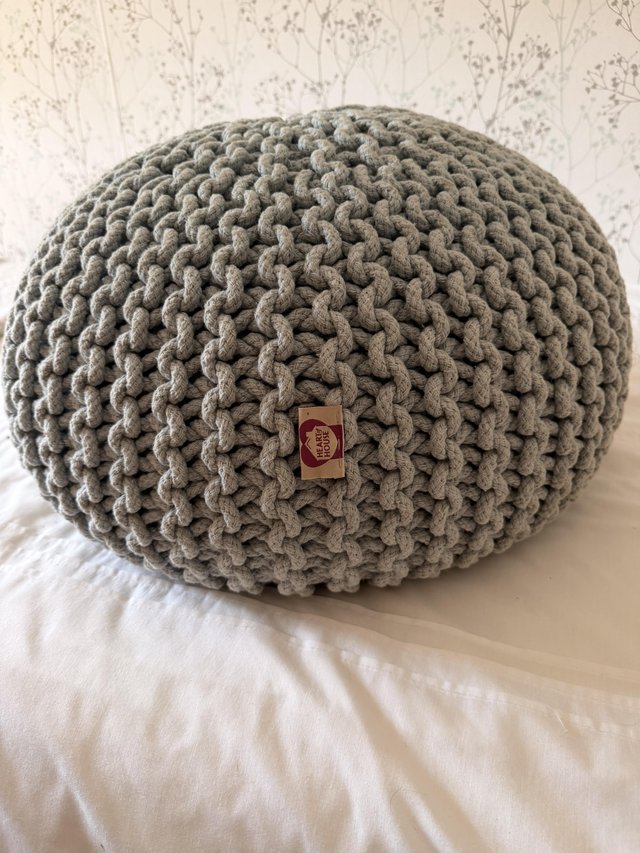 Pouffee/foot stall light grey/blue — photo 2 of 2