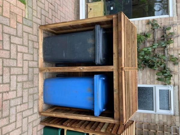 Image 3 of Double Wheelie Bin Recycling Store Garden Storage Shed
