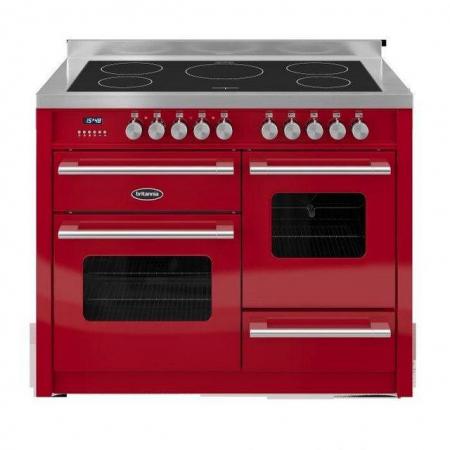 Image 1 of BRITANNIA DELPHI RED 110CM  RED INDUCTION COOKER-5 ZONES-WOW