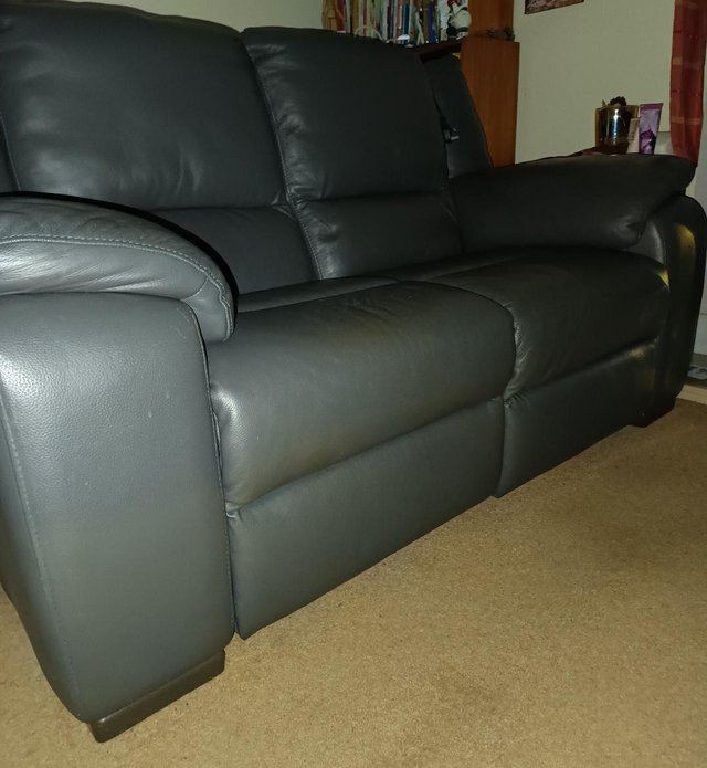 Preview of the first image of NOW GONE. Leather 2-seater electric recliner sofa.