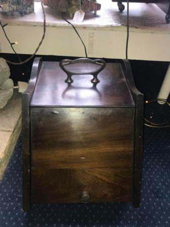 Image 2 of Vintage Victorian wooden coal box