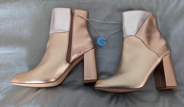 Image 2 of Brand new silver and gold old high heeled ankle boots