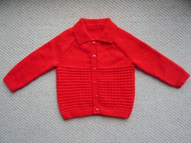 Preview of the first image of Cardigan/jacket - toddler boy, hand knitted.