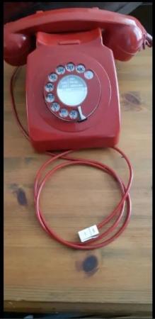 Image 2 of Vintage GPO Red Post office UK telephone rotary dial pulse