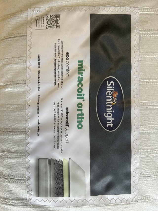 Preview of the first image of Silentnight Miracoil Ortho Mattress, King (99% New).