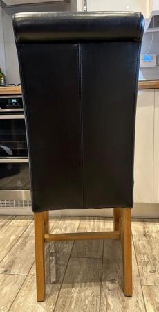Image 3 of Oak Furnitureland Oak/Black leather chair