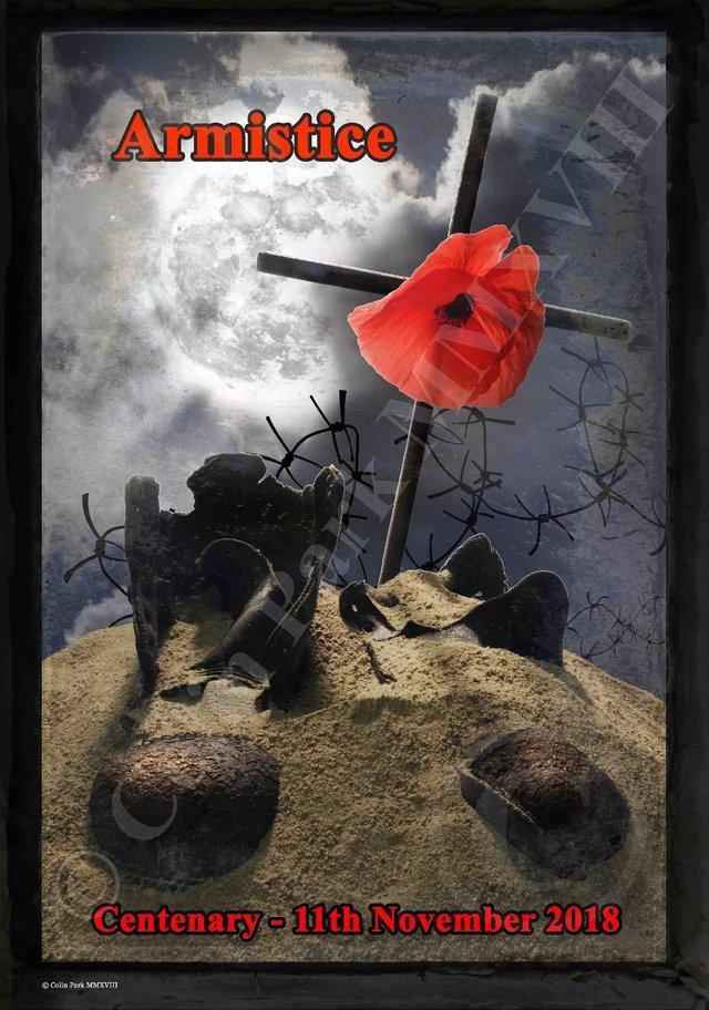 Preview of the first image of A2 Poster remembering the Armistice centenary (2018).