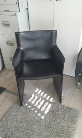 Image 2 of black leather chair modern sofa retro designer office