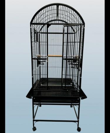 Image 3 of Parrot-Supplies Michigan Dome Top Parrot Cage Black