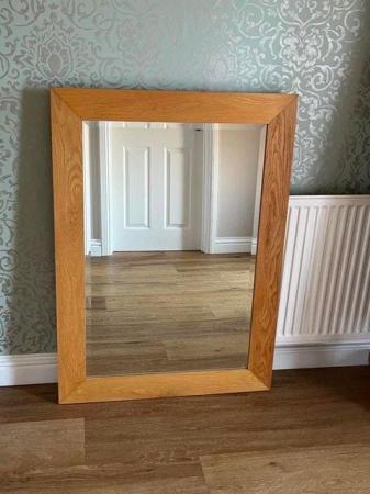Image 2 of Oak Mirror with Bevelled edge Glass