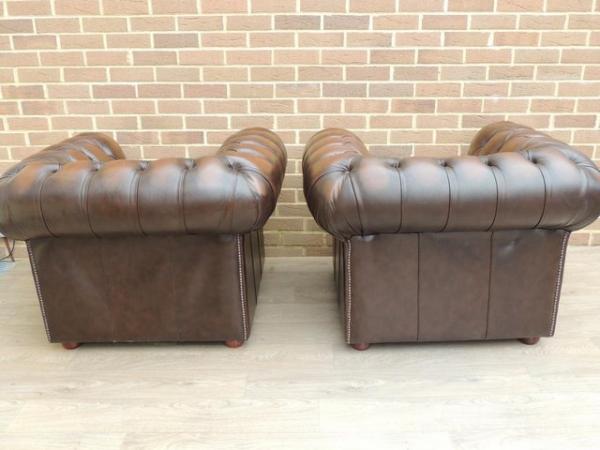 Image 9 of Pair of Fully Buttoned Chesterfield Armchairs (UK Delivery)