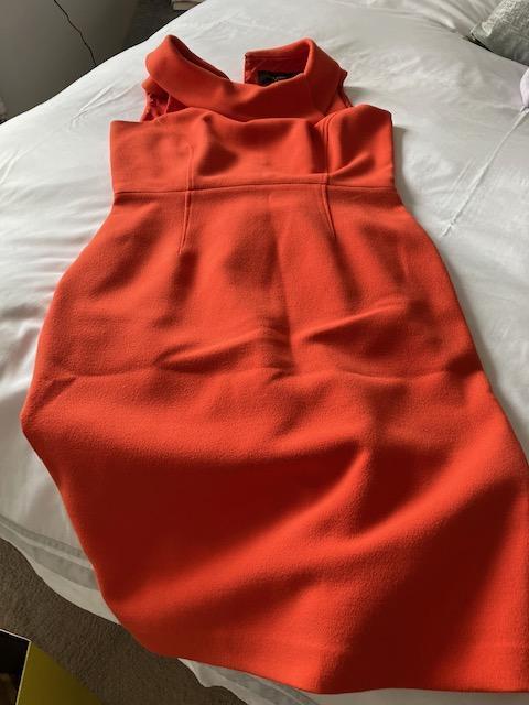 Preview of the first image of Formal work dress, Paul Costelloe colour orange.