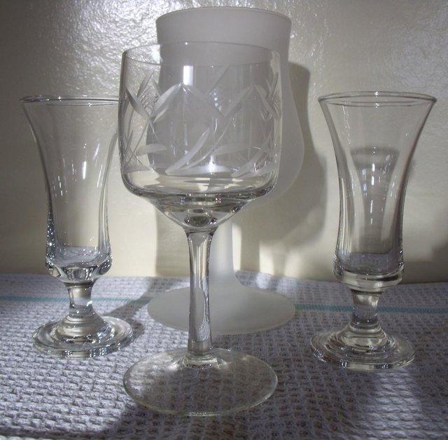 Preview of the first image of Vintage Stemmed Glasses - Collection of 3..