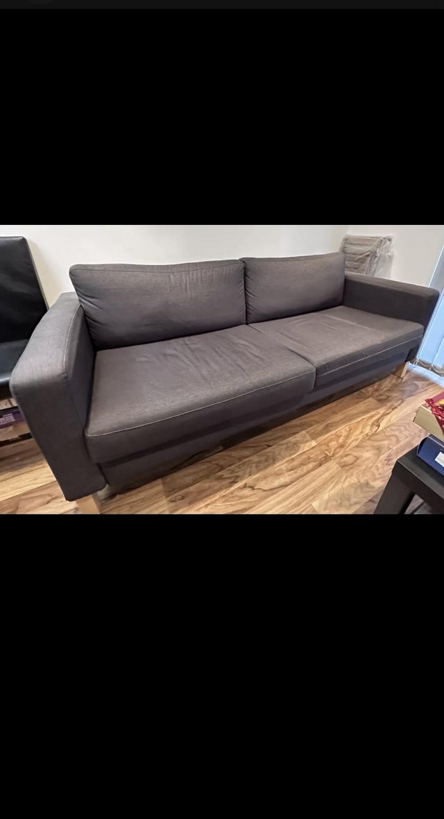 Preview of the first image of Ikea Karlstad, 3-Seat Sofa, Sivik Dark Grey, 93 x 56 x45 cm.