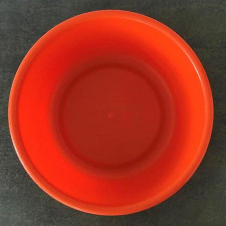 Image 2 of Vintage 1970's orange round plastic washing up bowl. Solray.