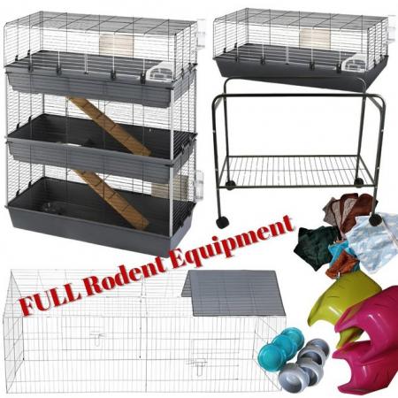 Image 1 of FULL Rodent Equipment: 2 x Cage + outdoor cage + cage stand