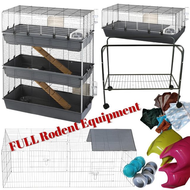 Preview of the first image of FULL Rodent Equipment: 2 x Cage + outdoor cage + cage stand.