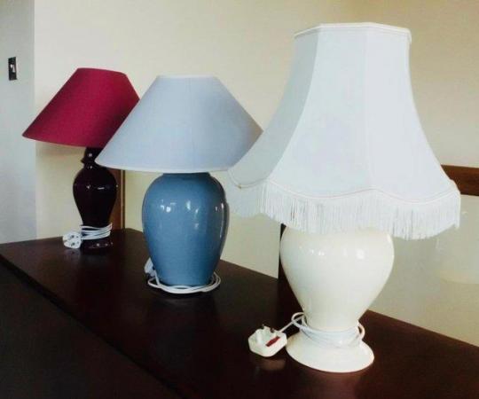 Image 2 of 3 BEDSIDE LAMPS AND 3 LAMPSHADES SURPLUS SHOWHOME EFFECTS
