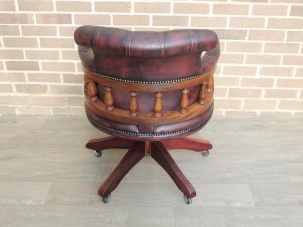 Image 6 of Vintage Ox Blood Captains Chesterfield Chair (UK Delivery)