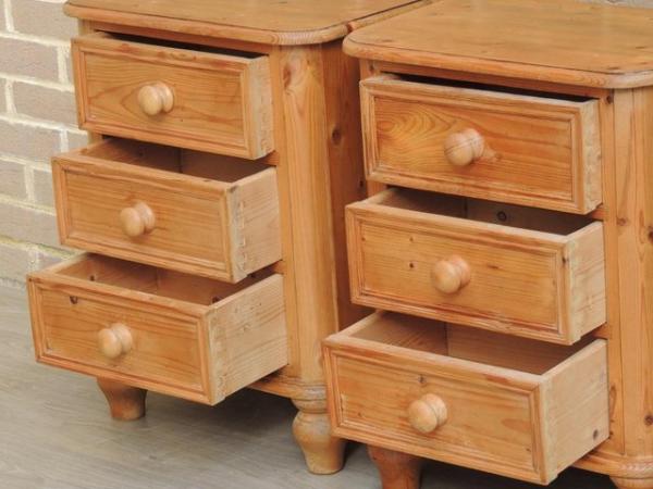 Image 6 of Pair of Welsh Pine Bedside Tables on Bun Feet (UK Delivery)